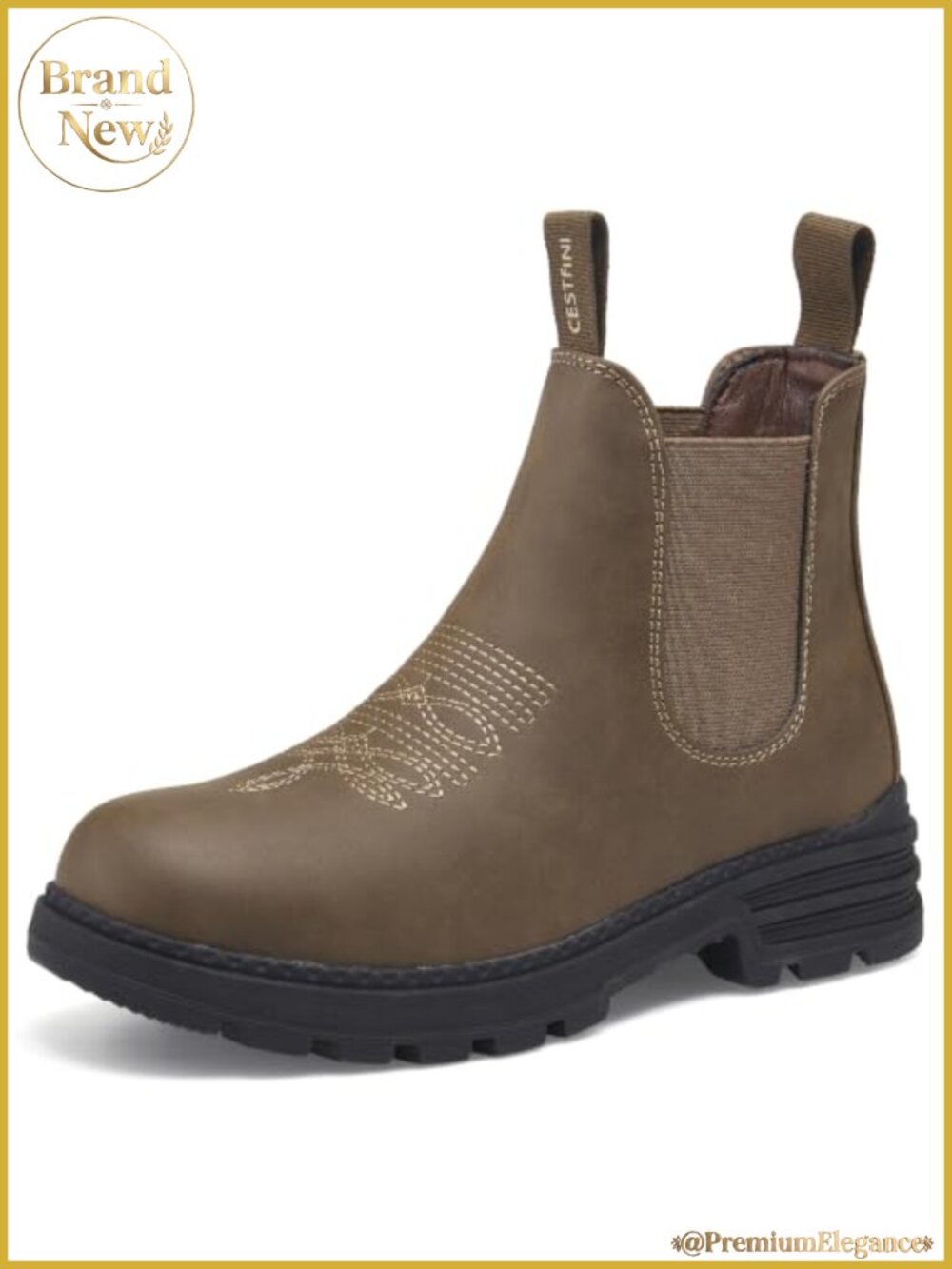 Cestfini Lightweight Chelsea Hiking Boots Faux Leather Ankle